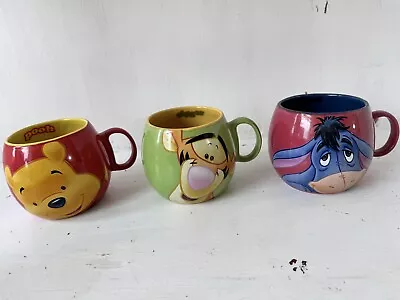 Eeyore Pooh Tigger Piglet Barrel Mugs Set Of 3 Disney Winnie The Pooh Gift • £14.99