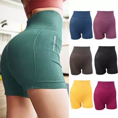 Womens Yoga Pants High Waist Cycling Shorts Gym Ladies Running Leggings Sports • £3.59