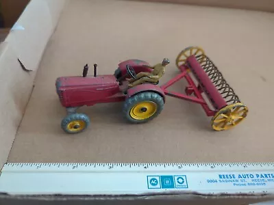 VINTAGE DINKY TOYS ENGLAND MASSEY HARRIS FARM TRACTOR W CULTIVATOR • $24.99