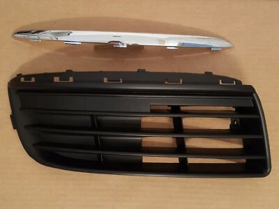 $44.80 • Buy 2PC Set 2005-2010 JETTA Front Bumper PASSENGER Grille Bezel & Chrome Molding NEW