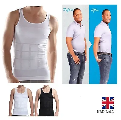 MEN SLIMMING VEST Body Shaper Slim Chest Belly Waist Boobs Compression Shirt UK • £5.06