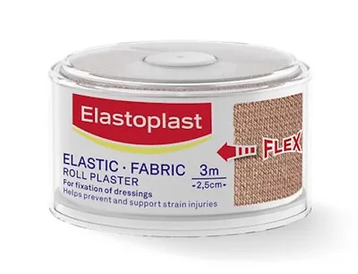 ELASTOPLAST Fabric Elastic Tape Roll (2.5cm X 3m)  **from Only £5.73/unit** • £8.95