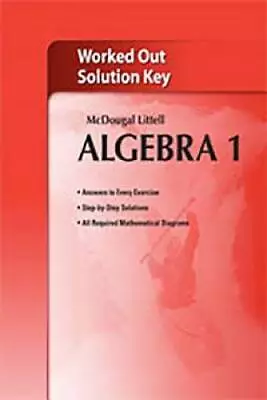 Holt McDougal Larson Algebra 1: Worked-Out Solutions Key - Paperback - GOOD • $42.97