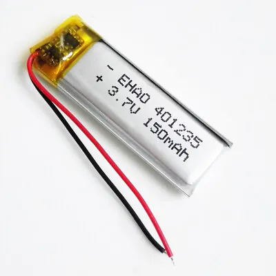 3.7V 150mAh Lipo Li Polymer Rechargeable Battery For Earphone Video Pen 401235 • £7.19