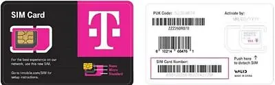T-MOBILE Factory Triple Cut SIM Card R15  3 In 1   NANO • 4G 5G LTE • NEW • $6.70
