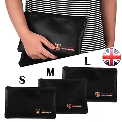 £10.99 • Buy Fireproof Waterproof Document Bag  Secret File Protect Pouch Cash Money Safe Box