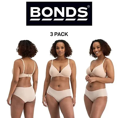 Bonds Womens Invisible Freecuts Midi Light Simple Lightweight Undies 3 Pack WU3Q • $54.95