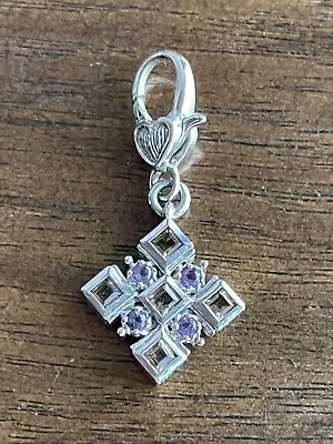 Judith Ripka 925 Silver Yellow Purple Cz Maltese Cross Charm Pendant • $42.30