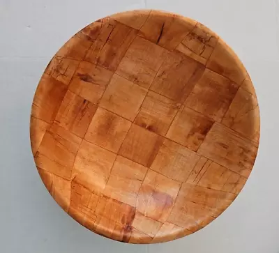 Woven Wooden Bamboo LARGE 14” Serving Salad Bowl QUALITY Popcorn Fruit Pine Cone • $13.99