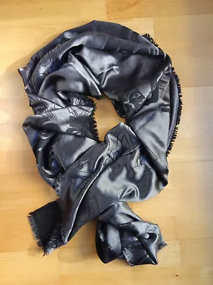 FREY WILLE Pashmina Shawl Scarf Wrap Magic Sphinx Silk & Cashmere Black Grey • $200