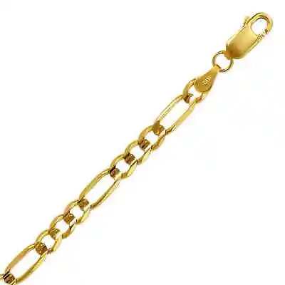 2-8mm Figaro Link Chain Necklace For Men Women Real 14K Yellow Solid Gold • $497.60