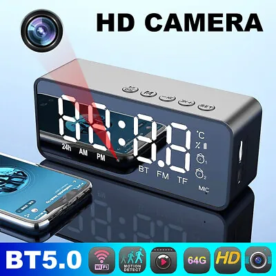 WiFi Camera 1080P Smart Home Clock Time Alarm Camcorder Phone Remote • $66.29