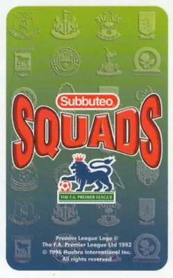 £1 • Buy 1996 Subbuteo Squads Premier League Trading Cards - Choose Your Card