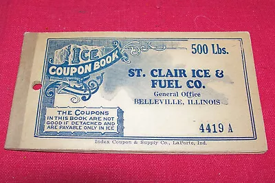 MINT NOS 1940s Ice Box Coupon Book St Clair Fuel Co Old Vintage Antique Ephemera • $22.95
