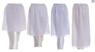 £8.38 • Buy Premium Waist Half Slip White Anti-Static Lace Underskirt Petticoat 16 -36 