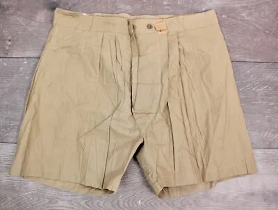 VTG 1950s Men's Brown French Army Boxer Shorts 50s Cotton Military Underwear • $24.99