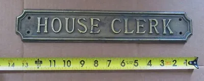 Vintage Ornate Antique Brass Bronze Court House Clerk Sign • $225