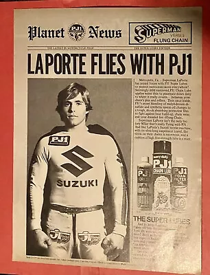 Vintage 1979 PJ1 Chain Lube Superman LaPorte Motocross Racer Original Ad • $5