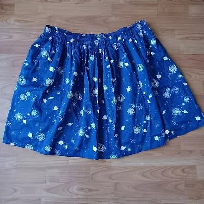 ModCloth Skirt Space Science Galaxy Planets Novelty Print A-Line Size 2X NWOT • £48.66