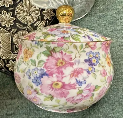 Covered Sugar Bowl Chintz Collection By Royale Garden Staffordshire England 3 H • $24.95