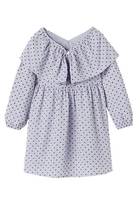 ZARA Girls Ruffled Dotted Mesh Dress Mauve Size 3-4 • $28