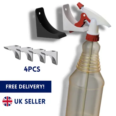 £4.99 • Buy 4X Spray Bottle Storage Hook Wall Mounted Holder Cleaning Accessories For Garage