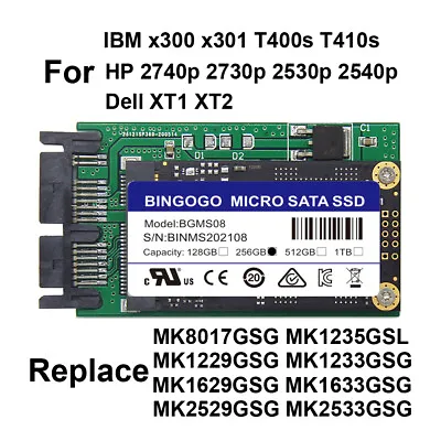 NEW 1.8  256GB MICRO SATA SSD REPLACE MK2529GSG HDD For HP 2530P 2730P 2740P‏ • $46.85