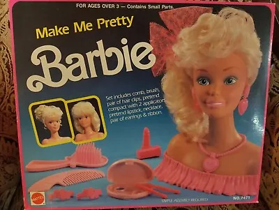 Vintage Make Me Pretty Barbie Hair Styling Head W/ Accessories 1992 Sealed Box! • $150