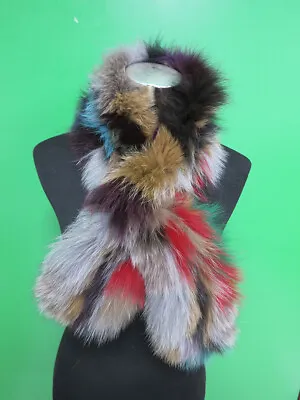 100% Real Fox Fur Scarf / Multicolor Fur Neck Wrap / Fur Cape/shawl  100*14cm • $27