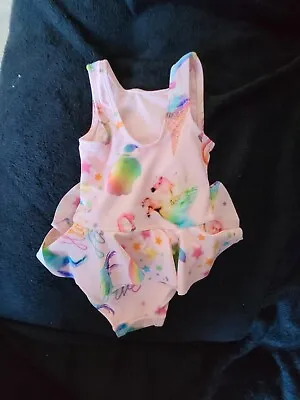 NEXT Baby Girls Tutu Swim Suit 3-6 Months Unicorns • £7.99