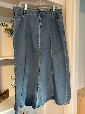 Baccini Long Jean Denim Paneled Skirt Women’s Size 14w • $17