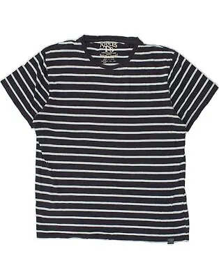 JOULES Mens T-Shirt Top Medium Navy Blue Striped Cotton Nautical AZ78 • £11.62