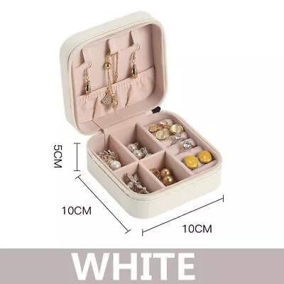 Small Jewelry Box Leather Mini Travel Jewelry Storage Case For Earrings Necklace • $16.95
