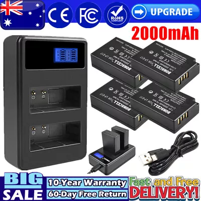 4x 2000mAh LP-E17 Battery & USB 2-in-1 Charger For Canon EOS M3 750D 760D 8000D • $38.99