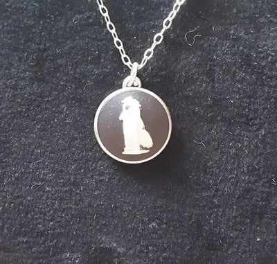 £24 • Buy Wedgwood Black Jasper Small Silver Pendant With Chain .