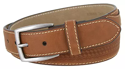 Men's Belts Basketweave Leather Casual Dress Belt 1-3/8  Wide Multi Color • $13.97