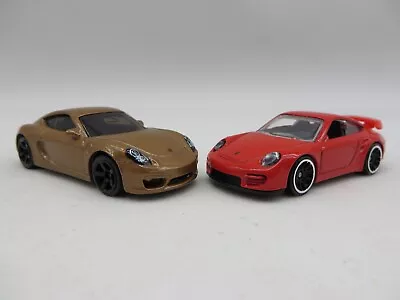 Hot Wheels And Matchbox Porsche Lot Of 2 Red 2010 911 GT2 Bronze Cayman 5-Pack • $12