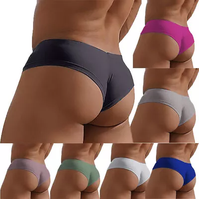 $4.99 • Buy Mens Half Hip Wrap Bikini Briefs Sexy Low Waist Underwear U Pouch Panties Shorts