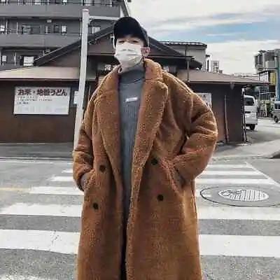 Men New Thickened Long Coat For Men's Winter Fur Oversized Clothing • $79.46