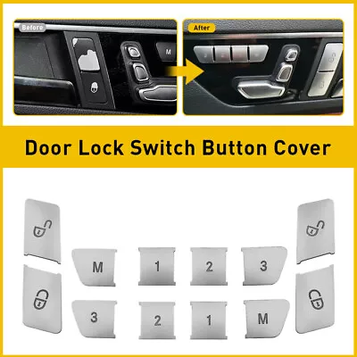 12pcs Chrome Door Lock Switch Button Cover Trims For Mercedes Benz W204 W212 CLA • $14.99