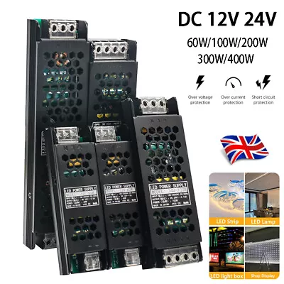 AC240V To DC12/24V 60-400W LED Driver Switch Transformer Power Supply Transfomer • £9.10