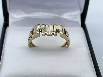 9ct Gold Hallmarked MUM Ring.  Goldmine Jewellers. • £120