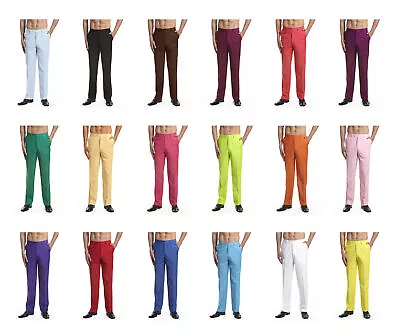 CONCITOR Men's Dress Pants Trousers Flat Front Slack Huge Selection Solid Colors • $48.95