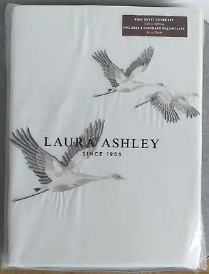 Laura Ashley EMBROIDERED ANIMALIA King Duvet Cover  And Pillowcases RRP £145 NEW • £59.99