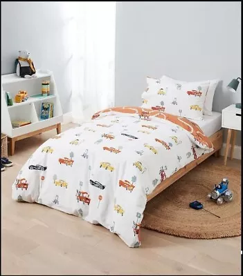 Licensed DISNEY CARS Racing Theme Reversible SINGLE Bed Quilt Cover Set - COTTON • $45.30