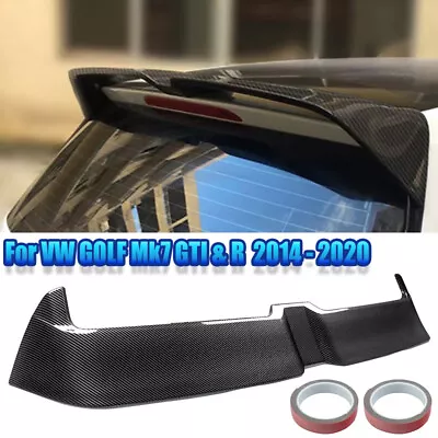 For VW GOLF 7 MK7 MK7.5 GTI 2014-2020 Carbon Fiber Rear Roof Window Spoiler Wing • $83.99