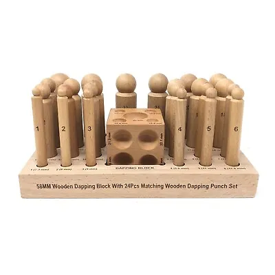 Wooden Dapping Punch Set Doming Cube Block Jeweller's Metal Forming Tool Kit • £26.99