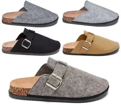 £14.97 • Buy Ladies Womens Clog Mule Slippers Felt Warm Hard Sole Slip On Shoes Sliders Size