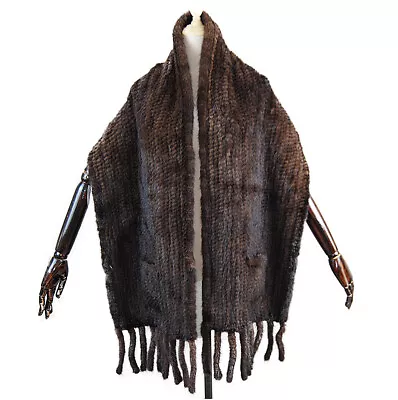 Handmade Women's Real Mink Fur Scarves Winter Warm Wraps Neckerchief Shawl Wrap • $256.49