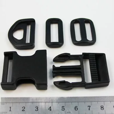£2.19 • Buy Side Release  Buckle,slider,loop,d Ring Plastic Clip For Webbing Derlin 6 Sizes